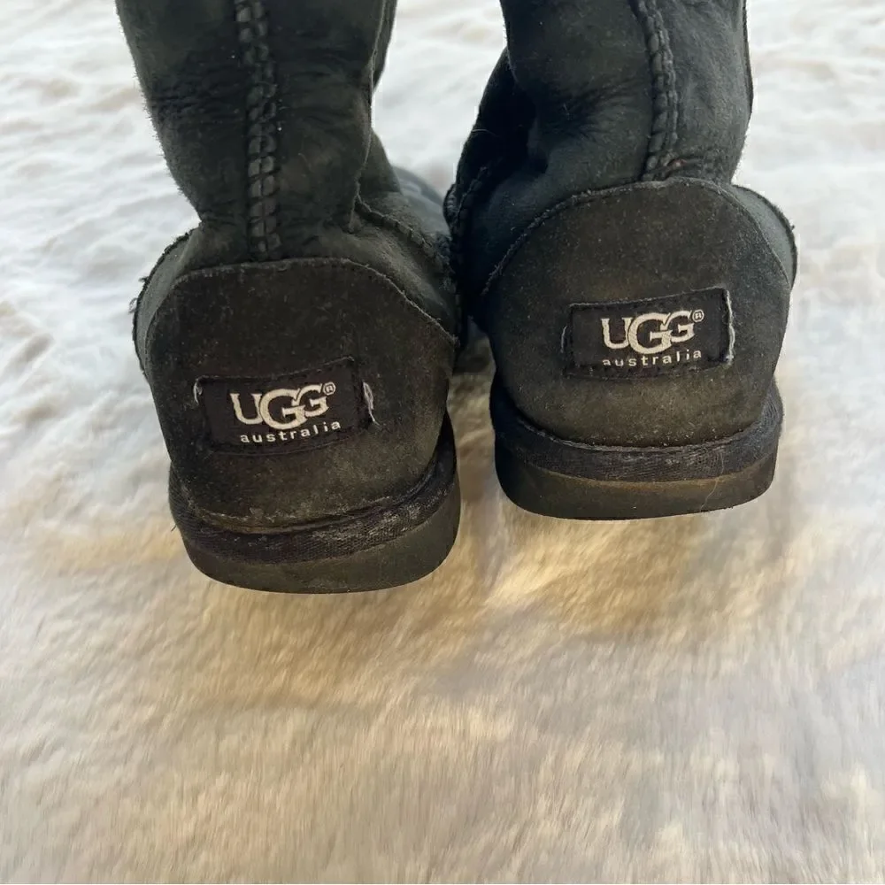 Ugg Kid’s Tall Black Winter Boots Big Girl size 6